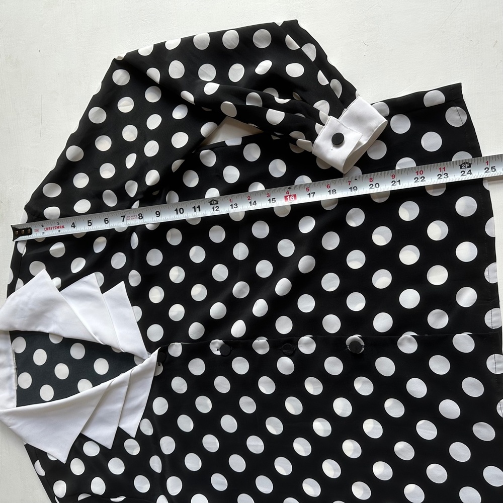 Vintage Black White Polka Dot Button Down Blouse - Picture 4 of 6